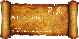 Pallek Júlia névjegykártya