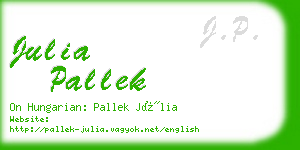 julia pallek business card